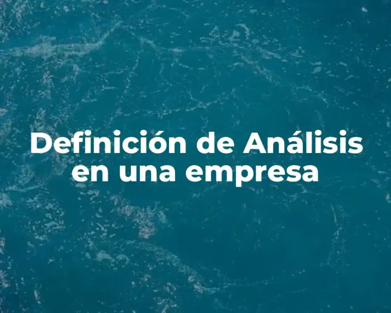 Definición de Análisis en una empresa