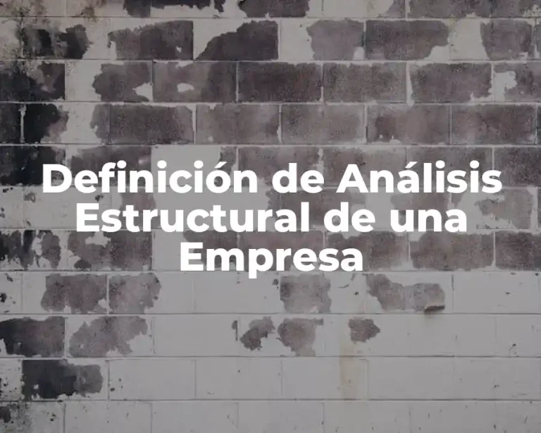 Definición de Análisis Estructural de una Empresa