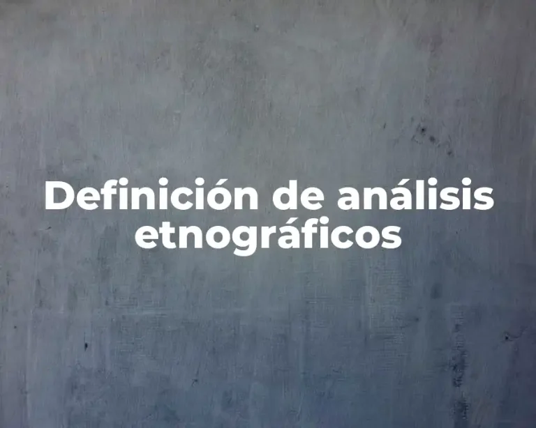 Definición de análisis etnográficos
