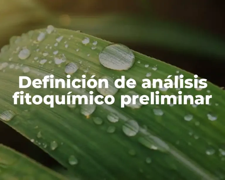 Definición de análisis fitoquímico preliminar