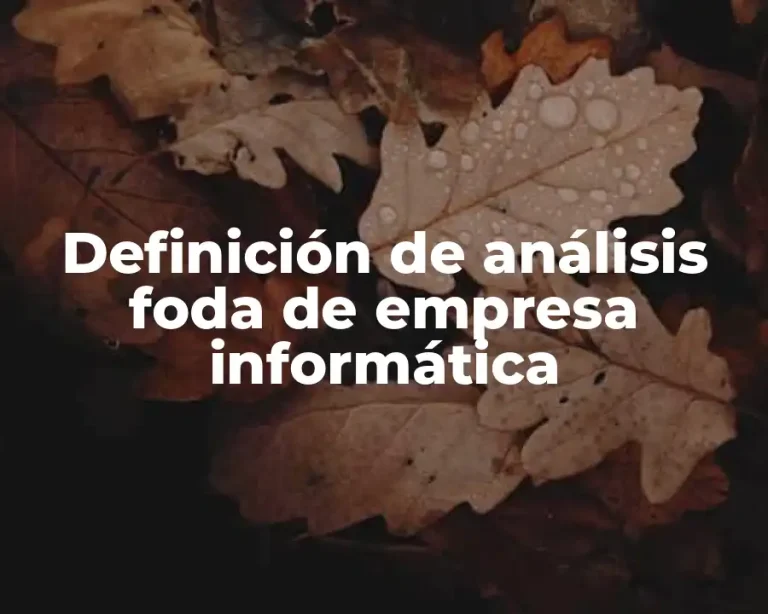 Definición de análisis foda de empresa informática