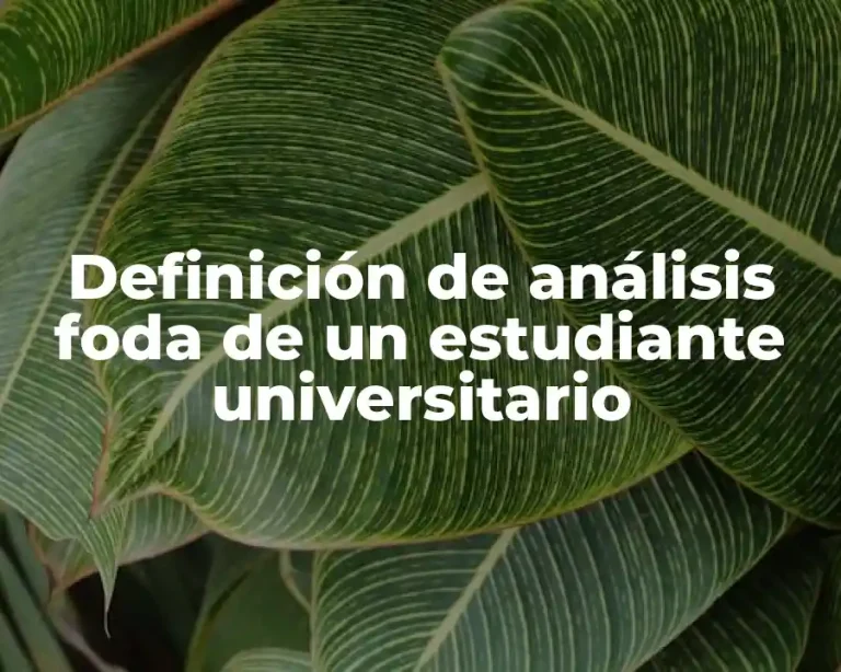 Definición de análisis foda de un estudiante universitario