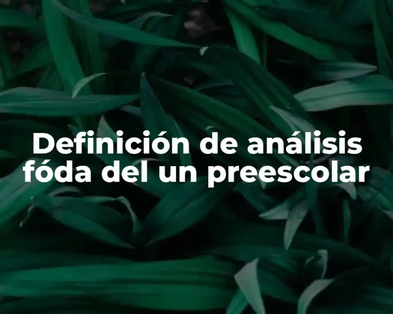 Definición de análisis fóda del un preescolar