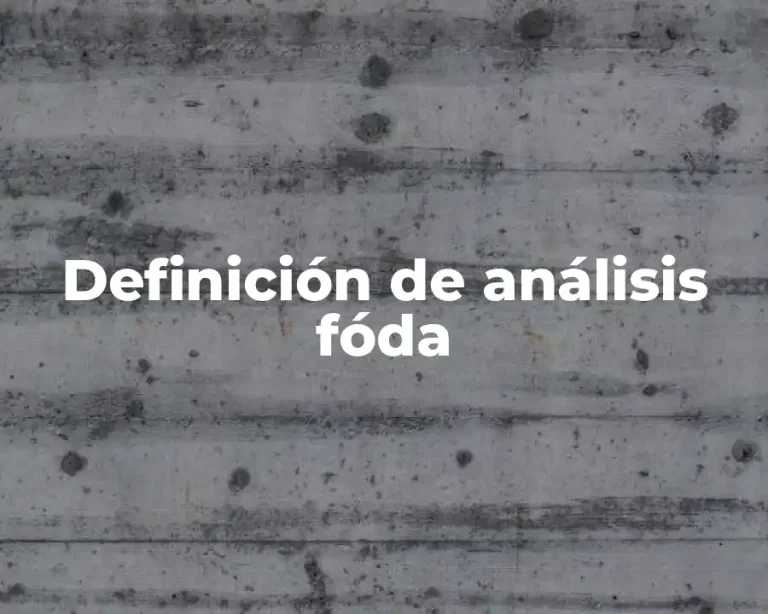 Definición de análisis fóda
