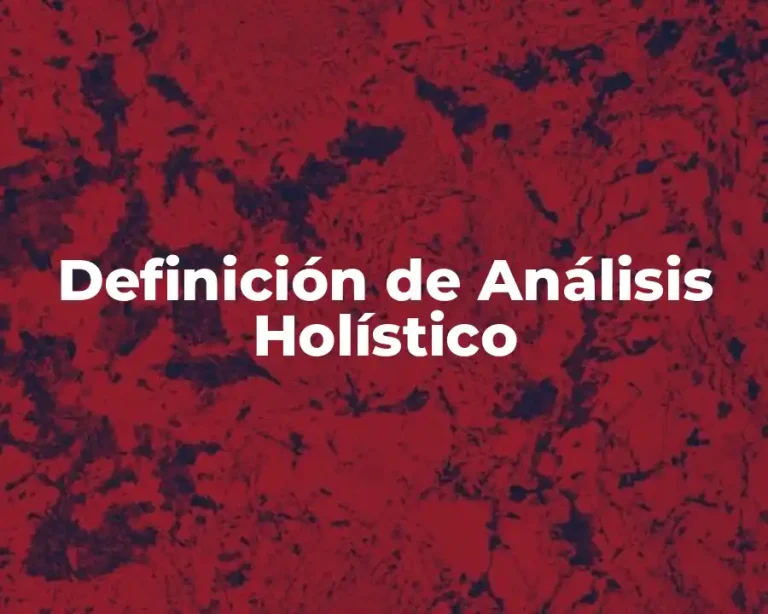 Definición de Análisis Holístico