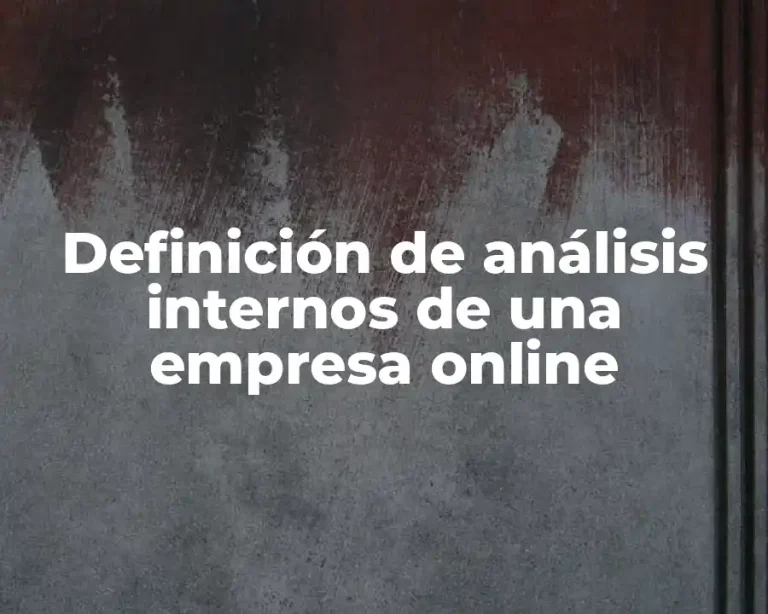 Definición de análisis internos de una empresa online
