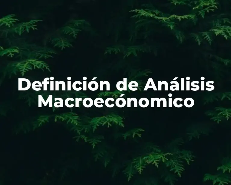 Definición de Análisis Macroecónomico