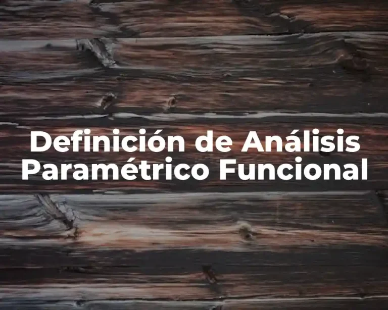 Definición de Análisis Paramétrico Funcional