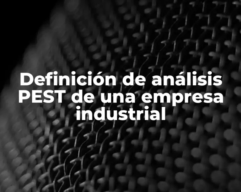 Definición de análisis PEST de una empresa industrial