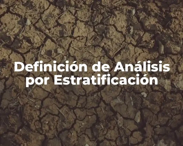 Definición de Análisis por Estratificación