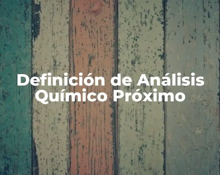 Definición de Análisis Químico Próximo