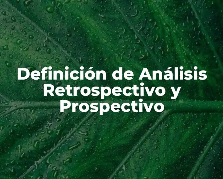 Definición de Análisis Retrospectivo y Prospectivo