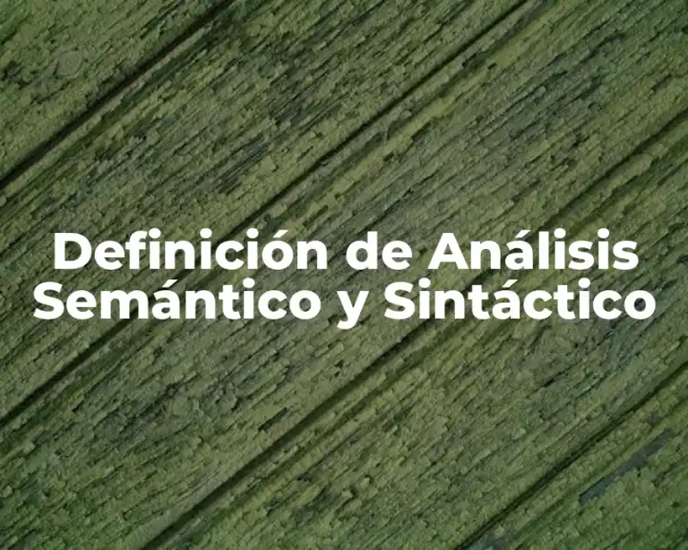 Definición de Análisis Semántico y Sintáctico