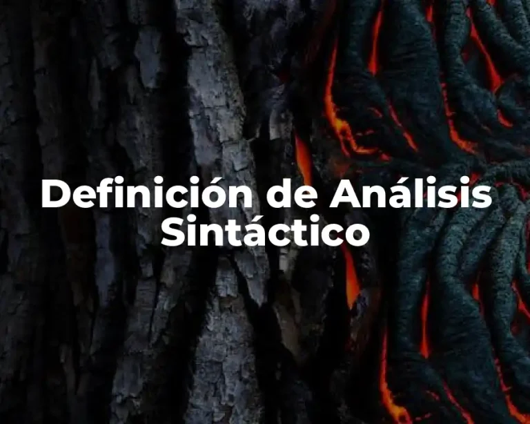Definición de Análisis Sintáctico