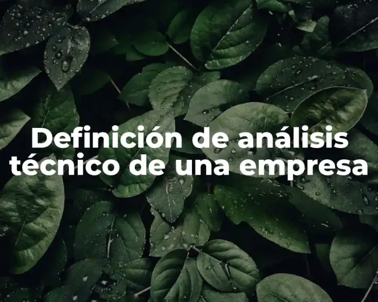 Definición de análisis técnico de una empresa
