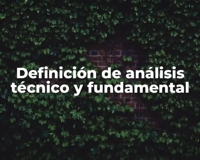 Definición de análisis técnico y fundamental