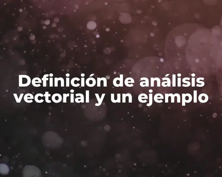 Definición de análisis vectorial y un ejemplo