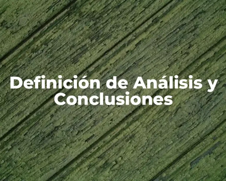 Definición de Análisis y Conclusiones