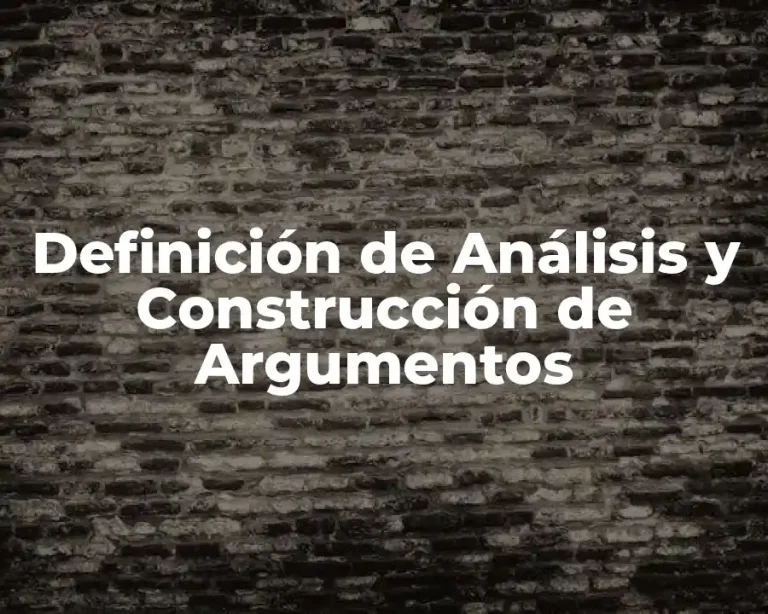 Definición de Análisis y Construcción de Argumentos