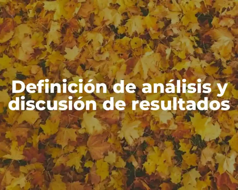 Definición de análisis y discusión de resultados