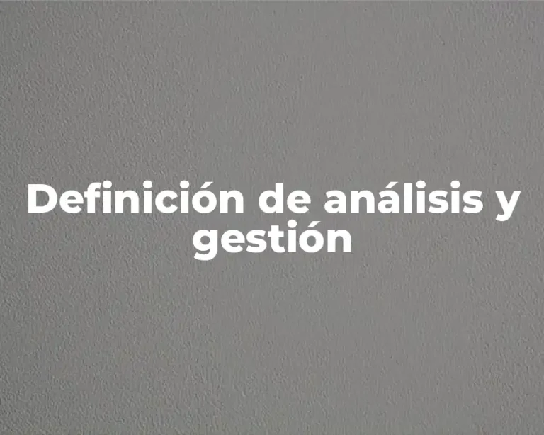 Definición de análisis y gestión