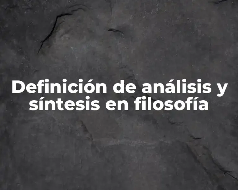 Definición de análisis y síntesis en filosofía