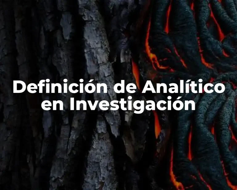 Definición de Analítico en Investigación