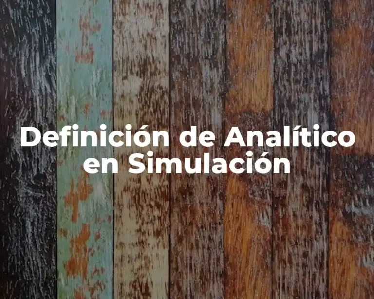 Definición de Analítico en Simulación