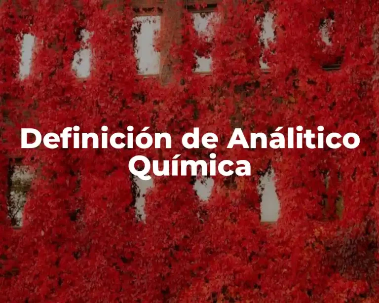 Definición de Análitico Química