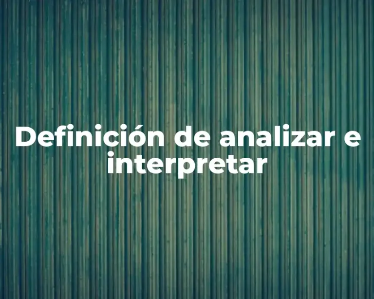 Definición de analizar e interpretar