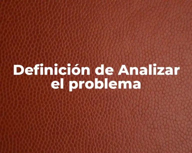 Definición de Analizar el problema