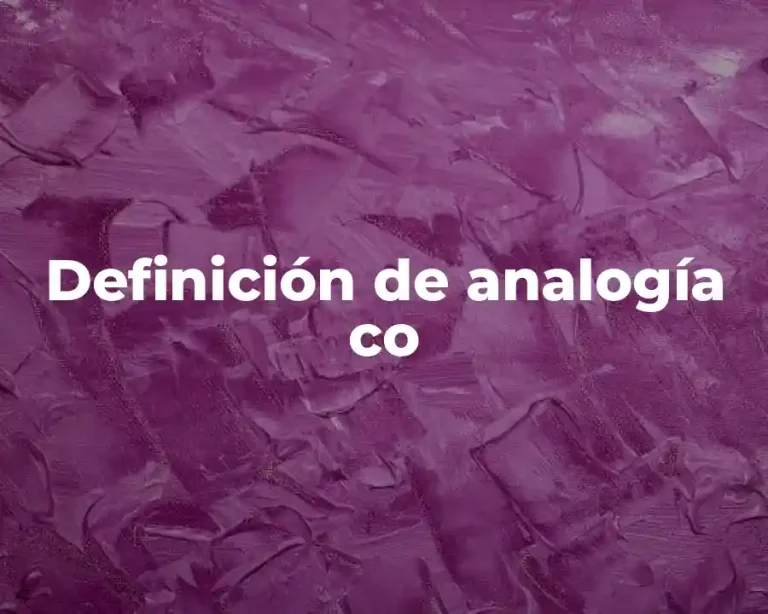 Definición de analogía co