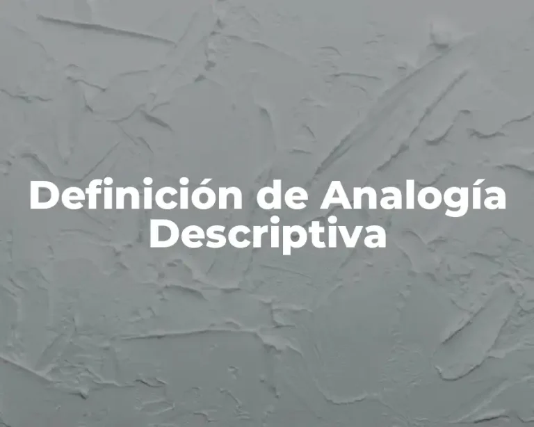 Definición de Analogía Descriptiva