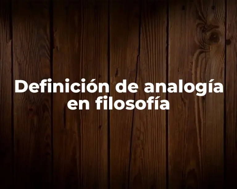 Definición de analogía en filosofía