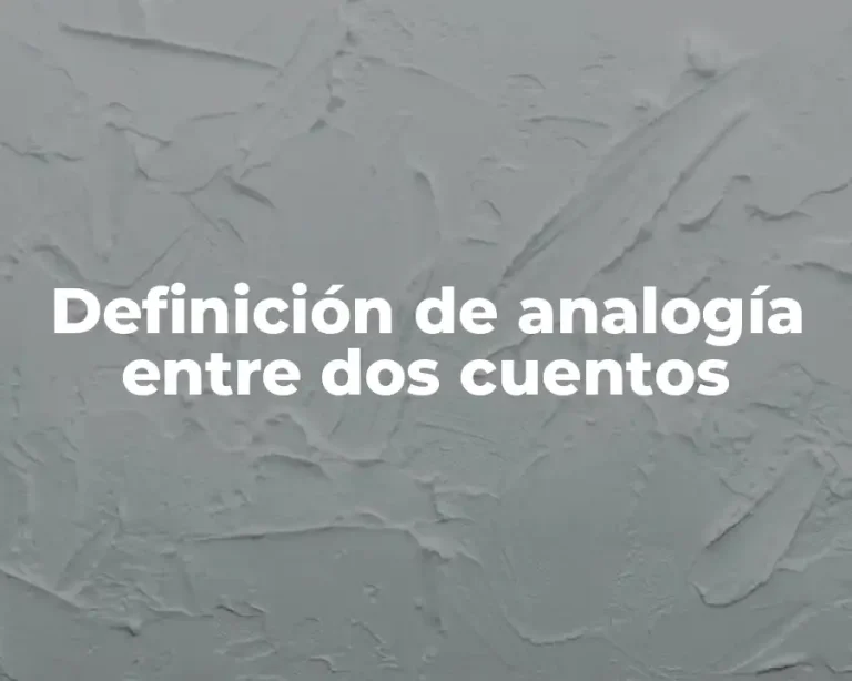 Definición de analogía entre dos cuentos