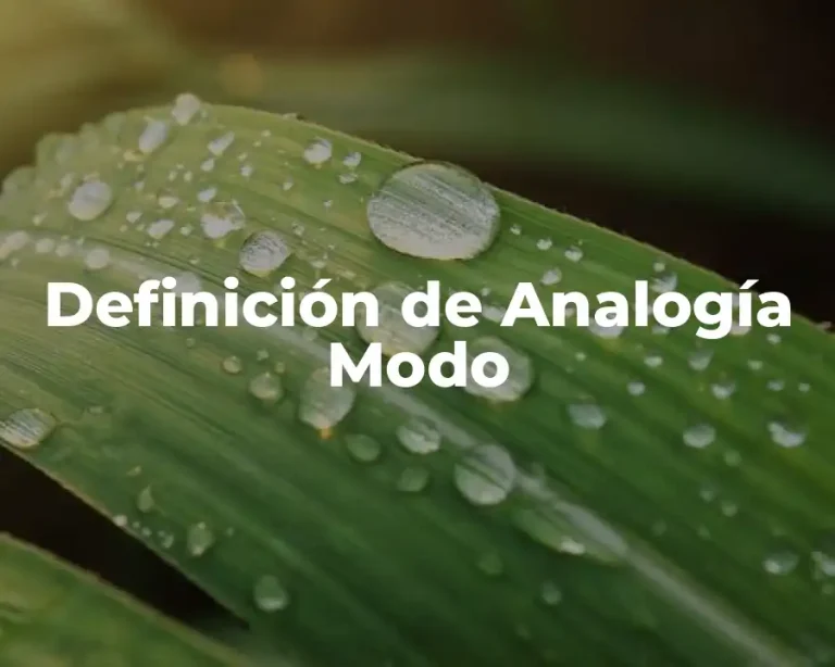 Definición de Analogía Modo