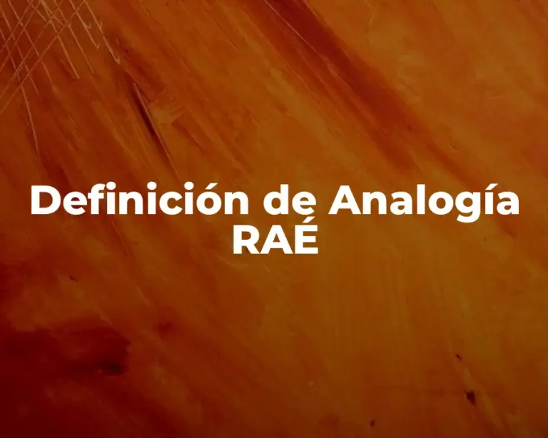 Definición de Analogía RAÉ