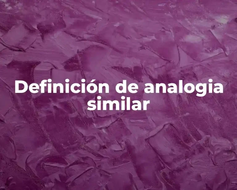 Definición de analogia similar