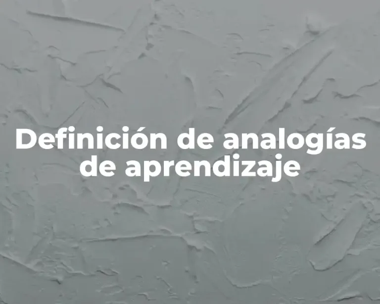 Definición de analogías de aprendizaje