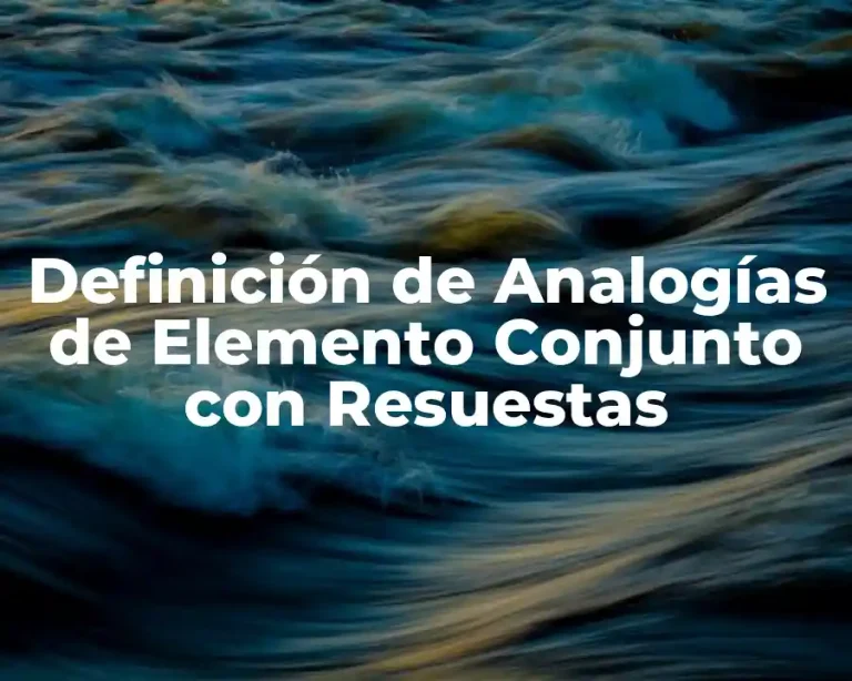 Definición de Analogías de Elemento Conjunto con Resuestas