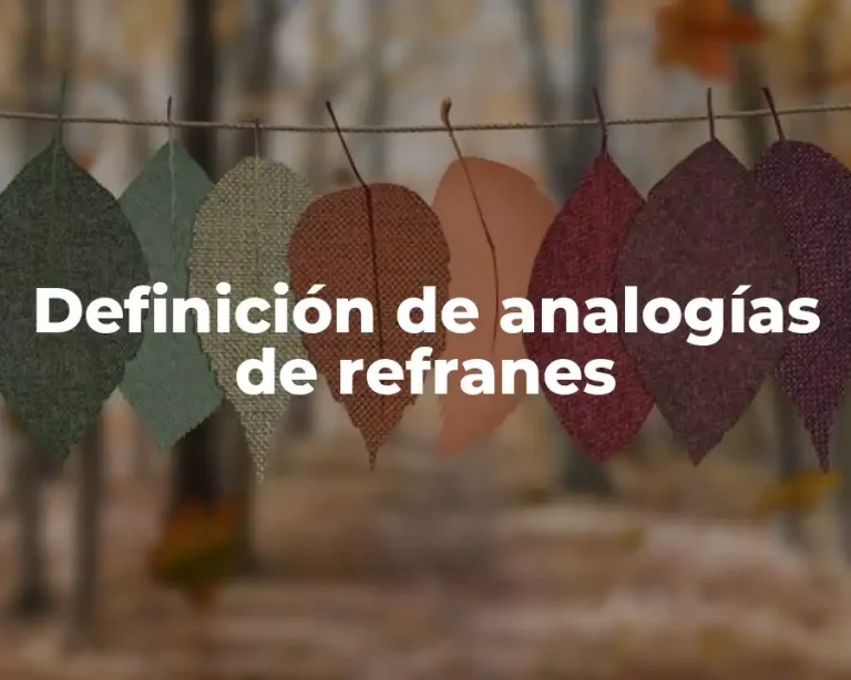 Definición de analogías de refranes