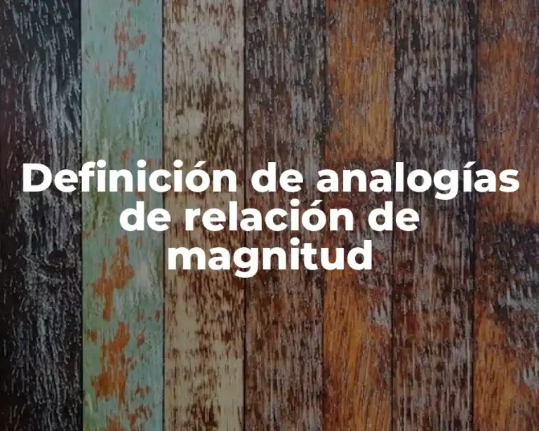 Definición de analogías de relación de magnitud