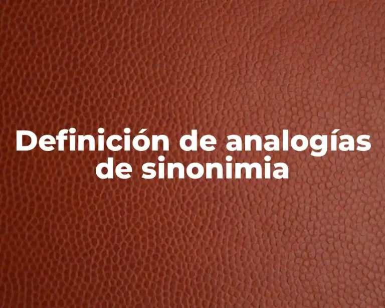 Definición de analogías de sinonimia