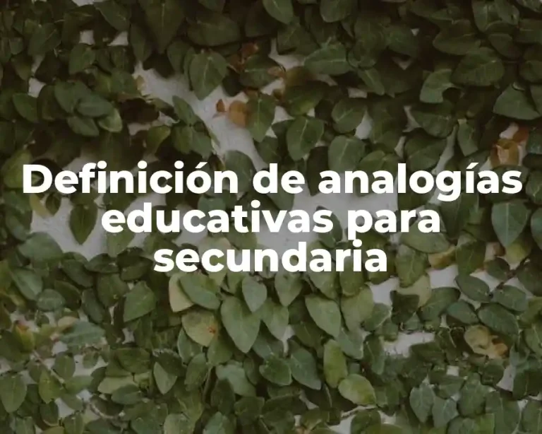 Definición de analogías educativas para secundaria