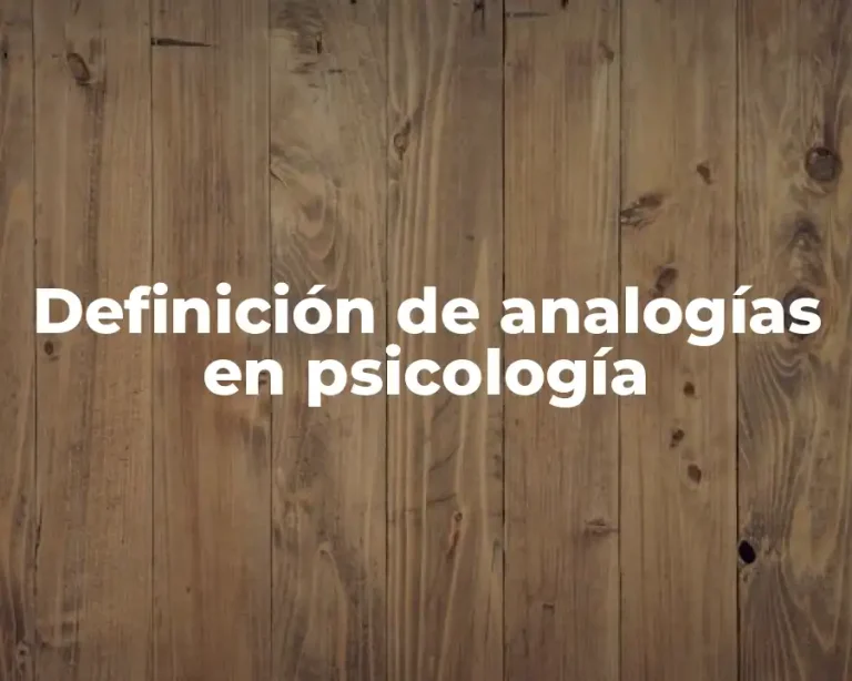 Definición de analogías en psicología