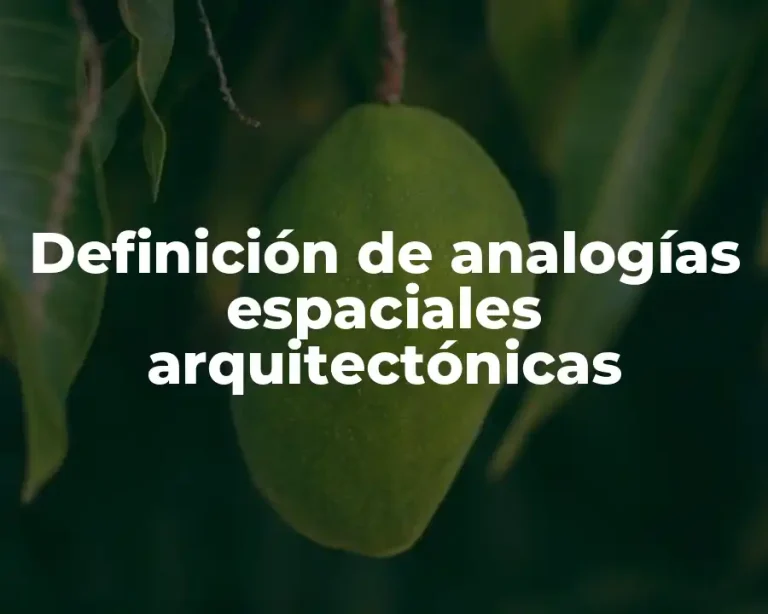 Definición de analogías espaciales arquitectónicas