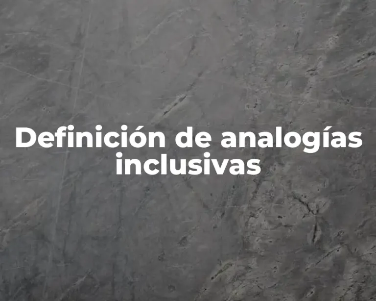 Definición de analogías inclusivas