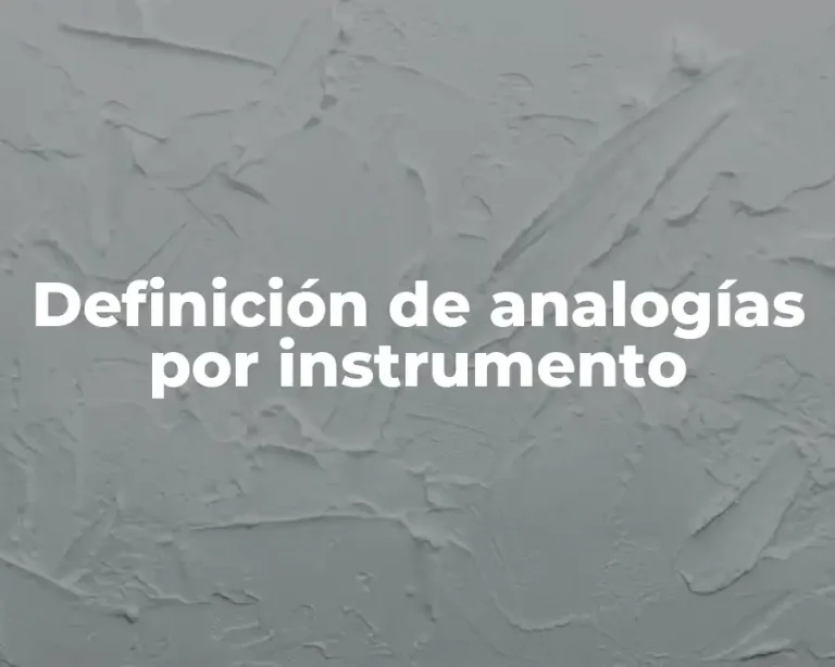 Definición de analogías por instrumento