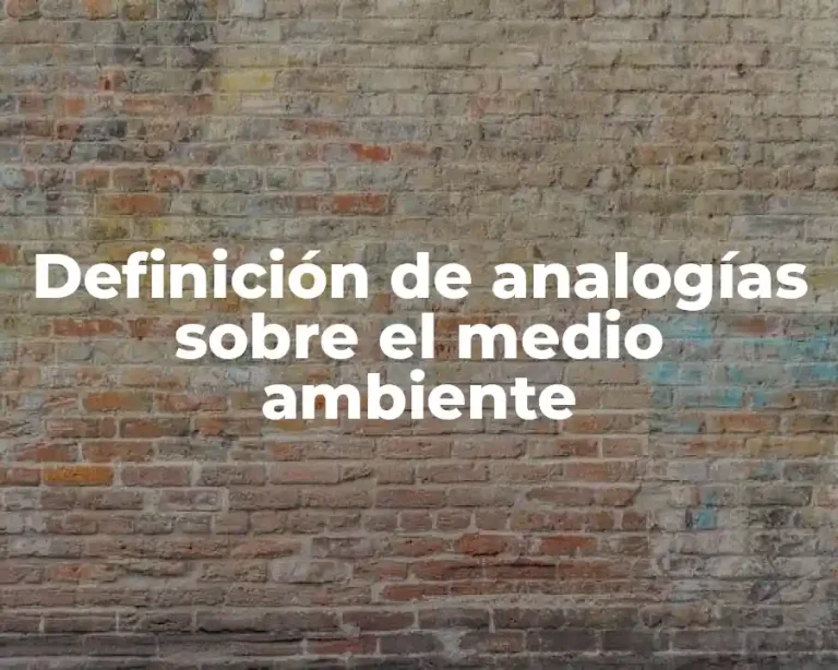 Definición de analogías sobre el medio ambiente