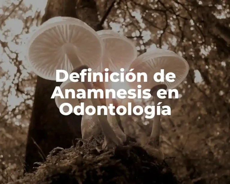 Definición de Anamnesis en Odontología